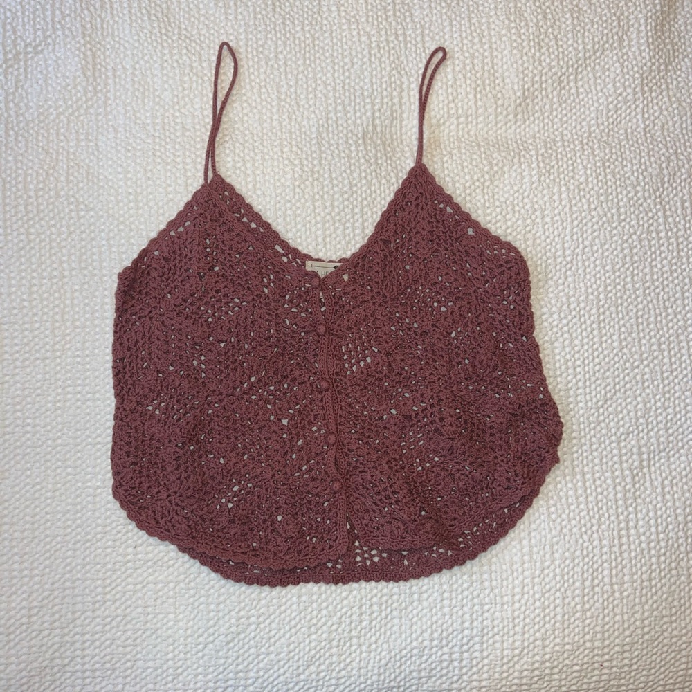 Purple crochet tank top